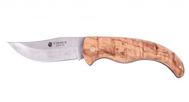 Corsica folding knife in olive wood with forced notch