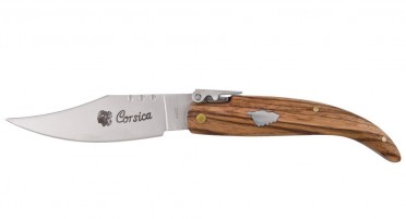 Corsica folding knife in Oak with safety flap