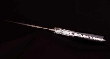 Le Sperone Corsican knife in Buffalo Horn - Damascus blade and bolster