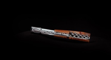 Vendetta Zuria knife with corkscrew - Damascus blade and juniper handle