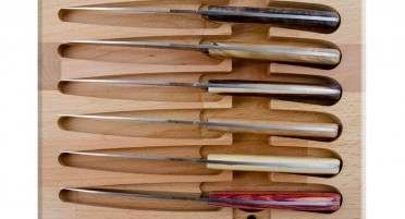 Set of 6 table knives Eleganza Zuria - variegated wood handles