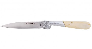 U Moru folding knife in real bone - forced notch