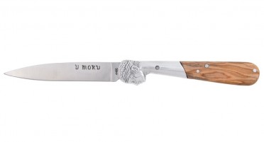 U Moru folding knife in olive wood - Forced notch