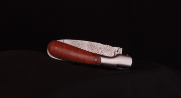 Le Pialincu knife in briar and Damascus blade