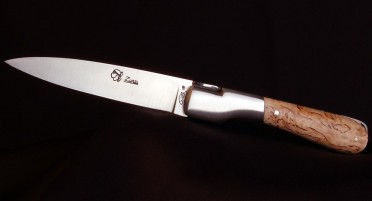 Couteau Corse Sperone Classique Bouleau frisé - Lame Acier Inoxydable 12C27