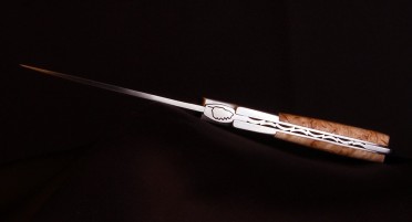 Couteau Corse Le Sperone Classique en Bouleau frisé - Acier Inoxydable 14C28N