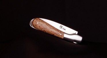 Couteau Corse Le Sperone Classique en Bouleau frisé - Acier Inoxydable 14C28N