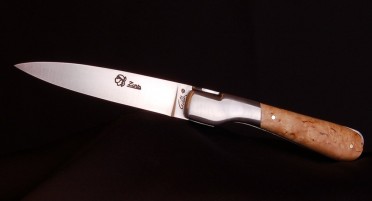 Couteau Corse Le Sperone Classique en Bouleau frisé - Acier Inoxydable XC75
