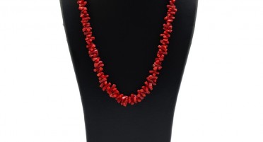 Collier en Corail rouge de méditerranée et fermoir en plaqué Or