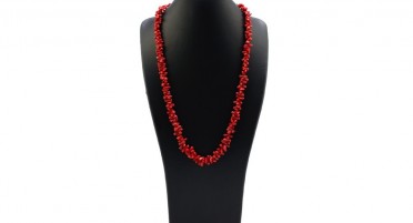 Collier en Corail rouge de méditerranée et fermoir en plaqué Or