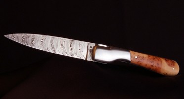 Le Sperone Corsican knife in juniper - Damascus blade