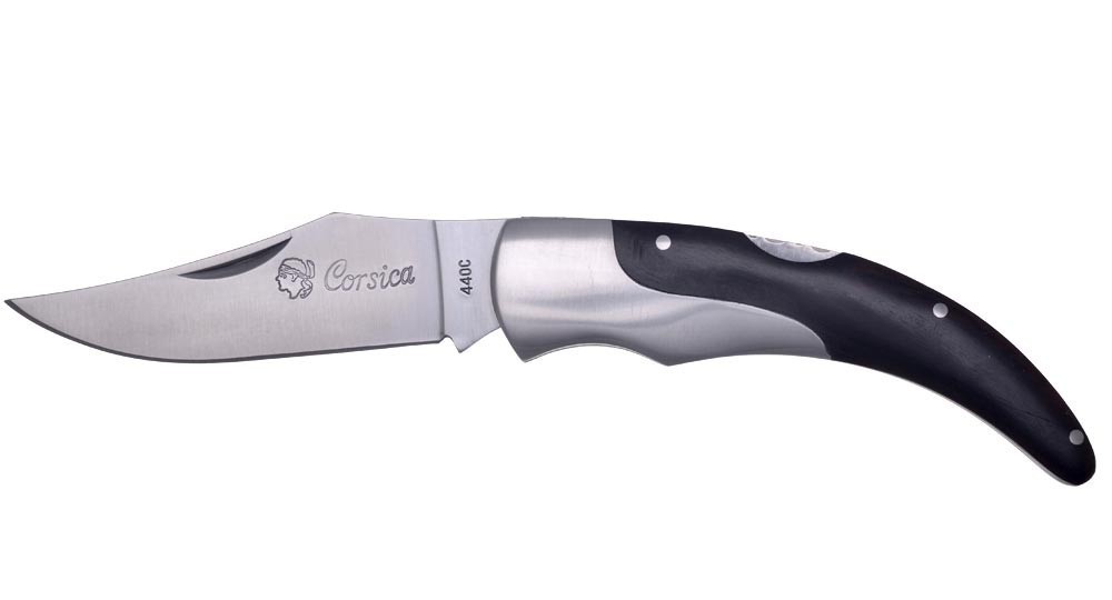 Folding shepherd's knife with stylized bolster and walnut wood handle - 2 sizes available