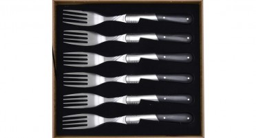 Set of 6 black Stamina forks