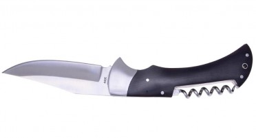 Couteau de berger pliant en Noyer avec tire-bouchon et Push-button