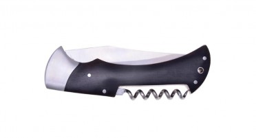 Couteau de berger pliant en Noyer avec tire-bouchon et Push-button