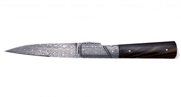 Le Kallisté knife in Ziricote wood - bolster and Damascus blade