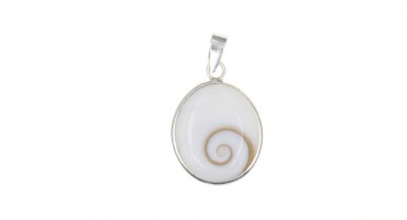Pendant with eye of Shiva oval - bail in Silver