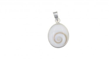 Pendant with eye of Shiva oval - bail in Silver