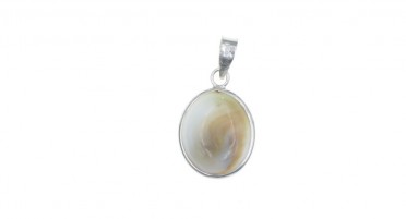 Pendant with eye of Shiva oval - bail in Silver
