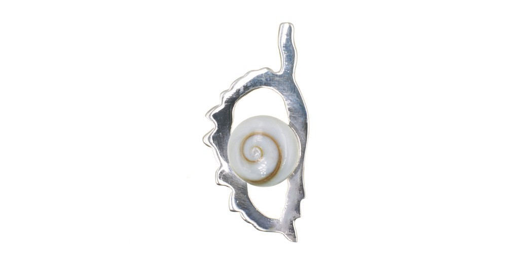 Pendant in the shape of Corsica in Silver and eye of Shiva