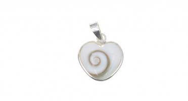 Eye of Shiva and Silver pendant - heart shaped