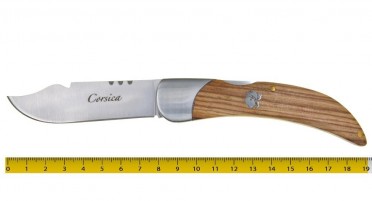 Corsica knife with oak handle and lock-back