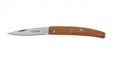 Corsica knife with Arbutus wood handle and flat notch system