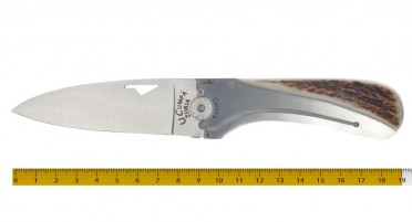 Knife Designed in Corsica and "handmade" U Cumpà deer wood handle