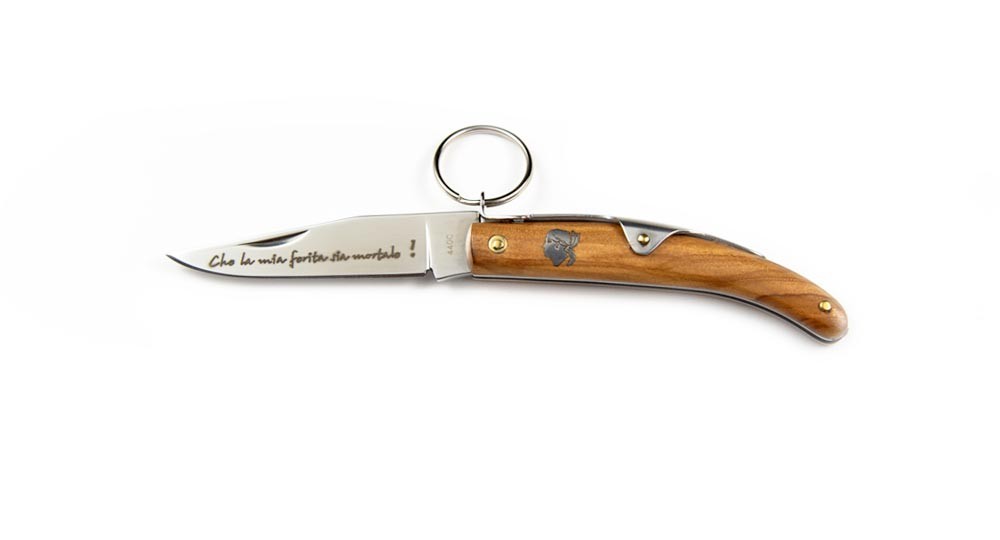 Couteau à anneau 16.5 cm - manche en Olivier
