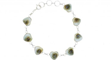 Bracelet Corse avec œil de Shiva en forme de petits cœurs - Argent
