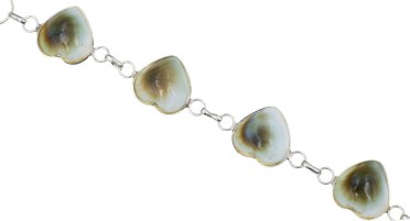 Bracelet Corse avec œil de Shiva en forme de petits cœurs - Argent