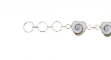 Bracelet Corse avec œil de Shiva en forme de petits cœurs - Argent