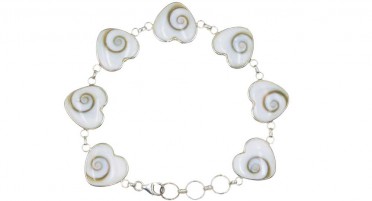 Pulsera Corsa con ojo de Shiva en forma de Corazón - Plata