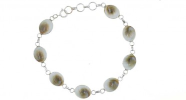 Bracelet Corsica with eye of Shiva in shape of small ovals - Silver
