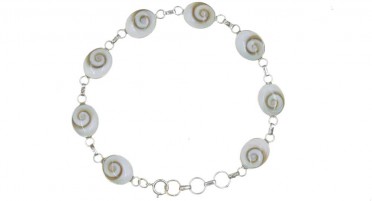 Bracelet Corsica with eye of Shiva in shape of small ovals - Silver