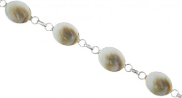 Bracelet Corse avec œil de Shiva en forme de petits ovales - Argent