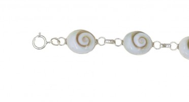 Bracelet Corsica with eye of Shiva in shape of small ovals - Silver