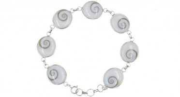 Bracelet Corse avec œil de Shiva ovale - Argent