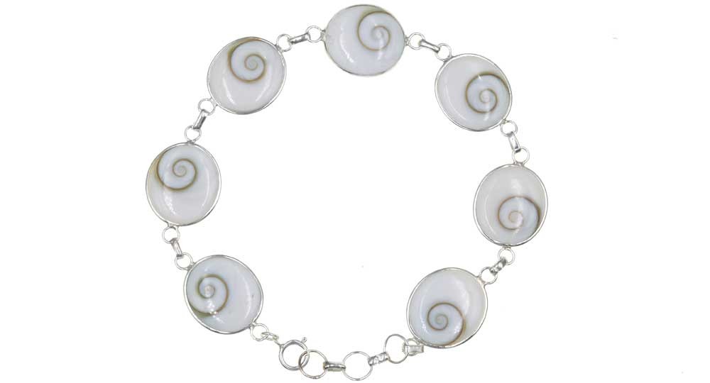 Corsican bracelet with oval Shiva eye - Silver
