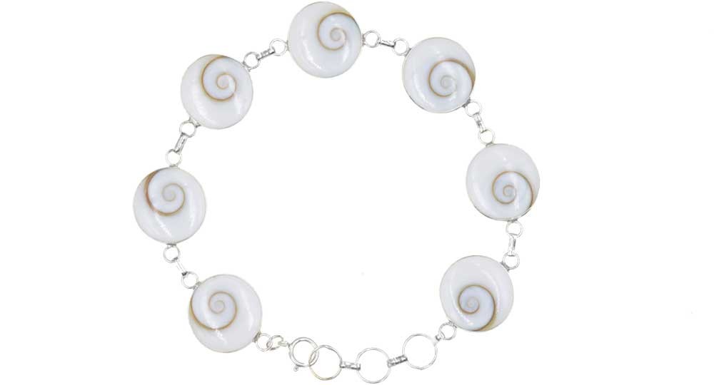 Bracelet Corse avec œil de Shiva rond - Argent