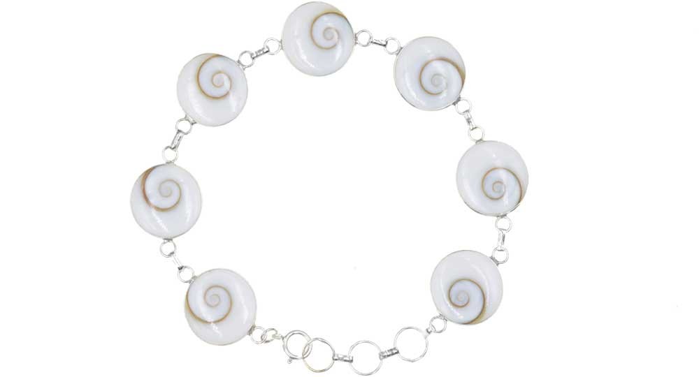 Bracelet Corsica with eye of Shiva round - Silver