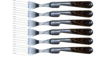 Set of 6 Brown Stamina forks