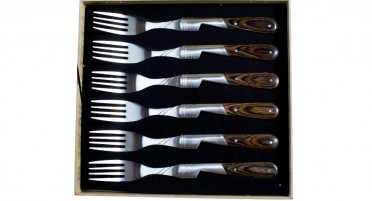 Set of 6 Brown Stamina forks