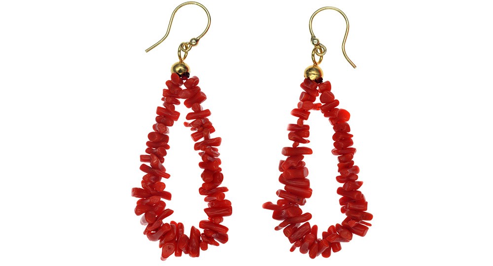 Bonifacio Coral and Gold plated earrings