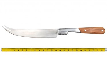 Cheese knife with olive wood handle