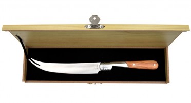 Cheese knife with olive wood handle