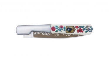 Couteau Vendetta Corsa avec manche décoré de fleurs