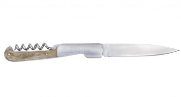 Vendetta knife in Aries horn with corkscrew and Push-button system