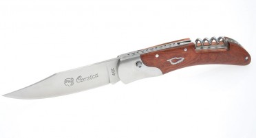 Corsica Arbutus knife with corkscrew and Push button system