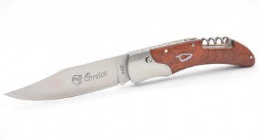 Corsica Arbutus knife with corkscrew and Push button system